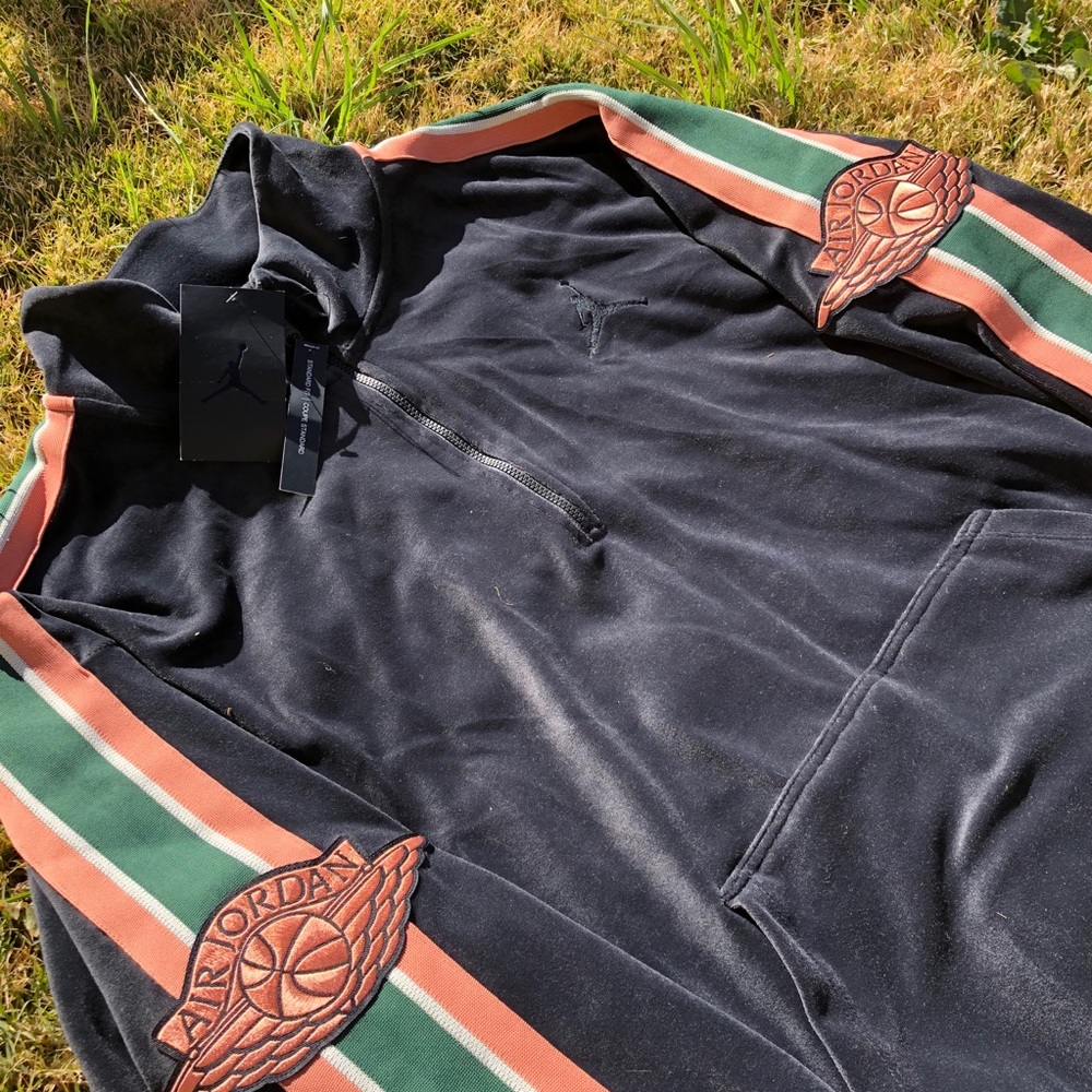 Nike Air Jordan Flight Gold Satin Pullover Jacket